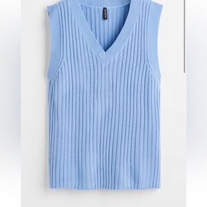 H&M Divided Light Periwinkle Ribbed V-Neck Sweater Vest